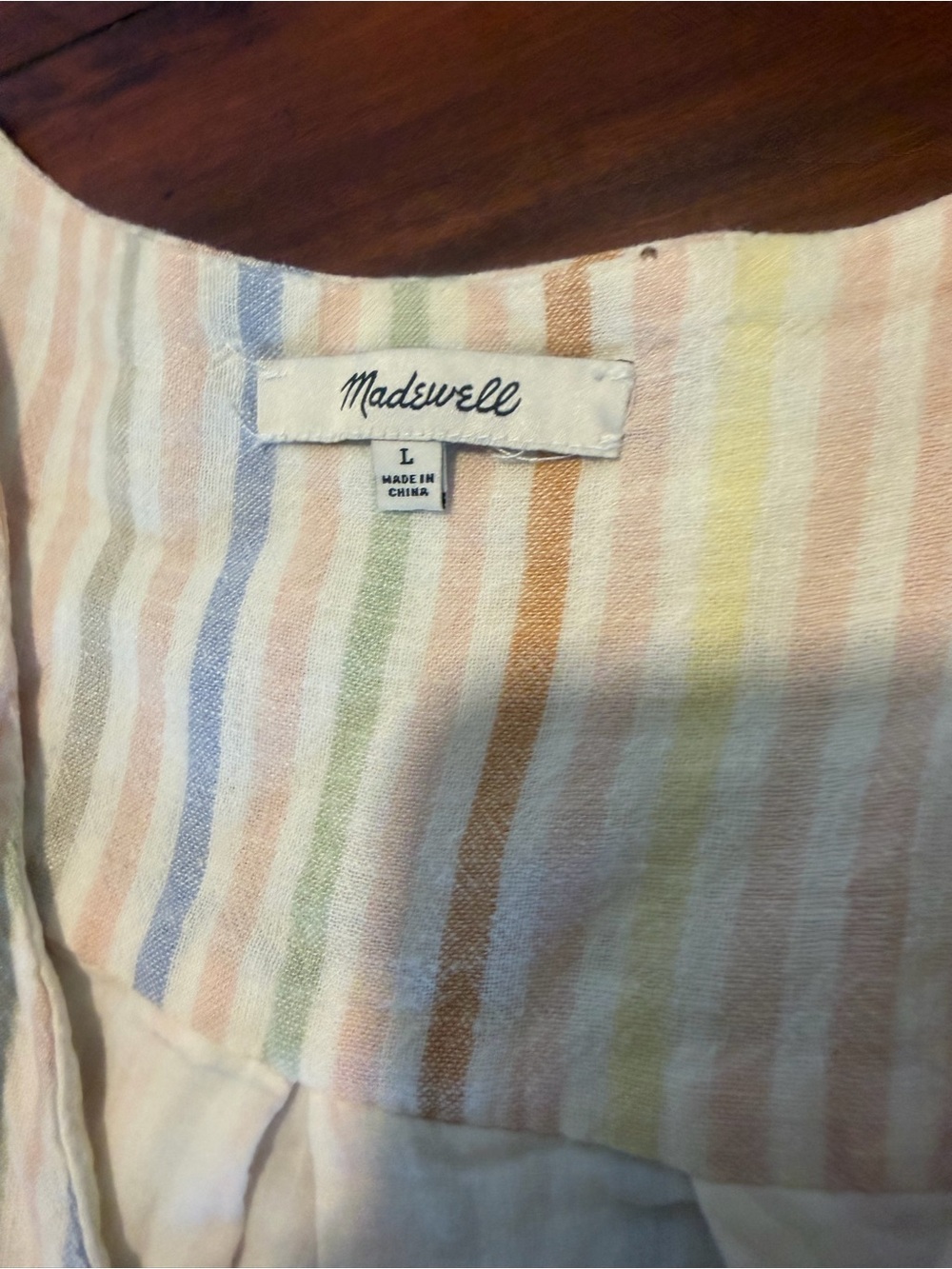 Madewell Cream Midi Dress with Pastel Blue & Pale Pink Plaid - Picture 6 of 13